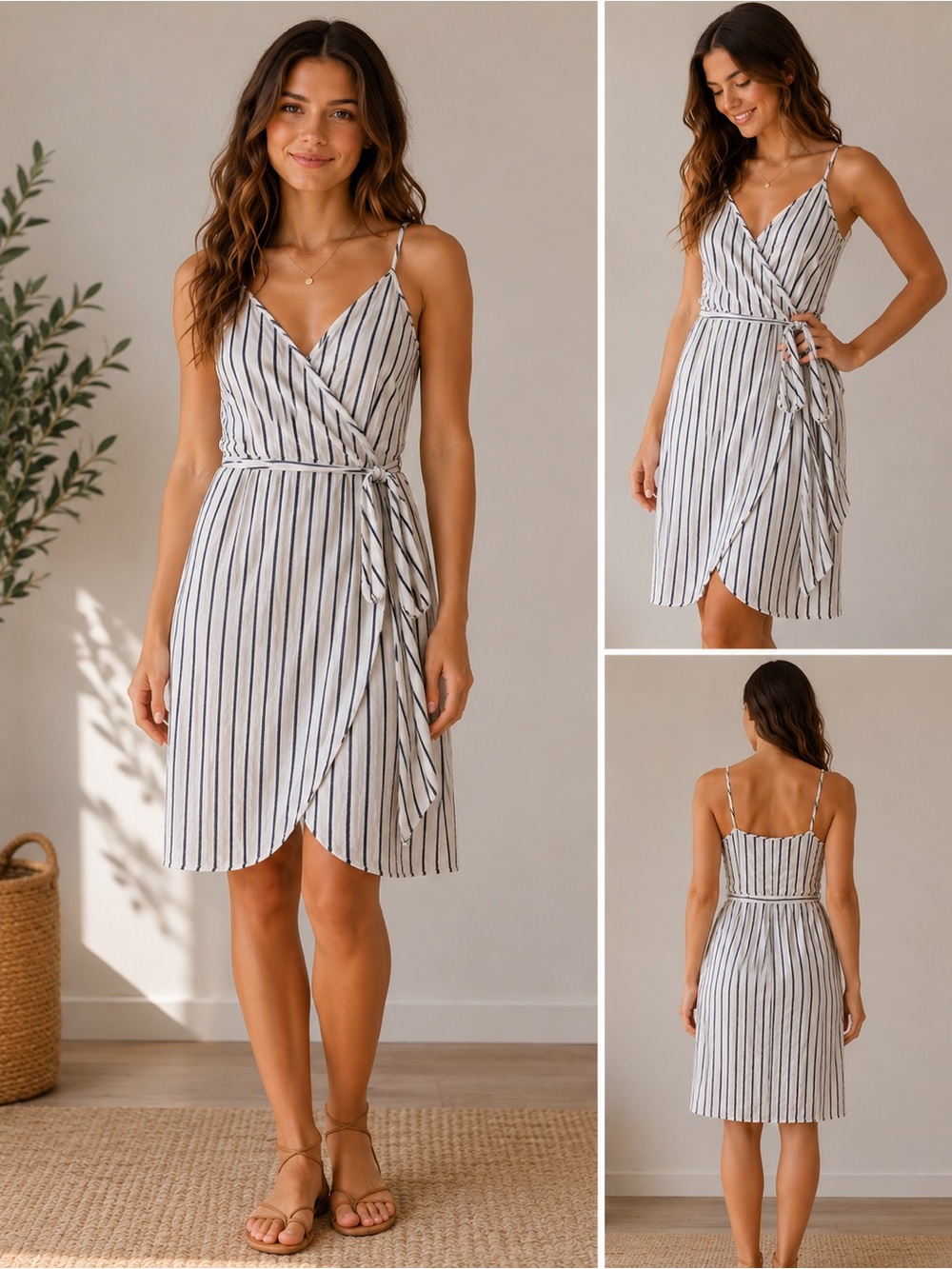 Vintage Havana Striped Wrap Dress | Size Small